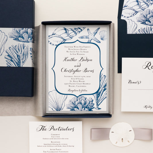 Beach Blues Boxed Wedding Invitations
