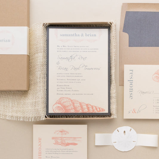 Beach Romance Wedding Invitations