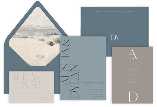 Belvedere Letterpress Wedding Invitation