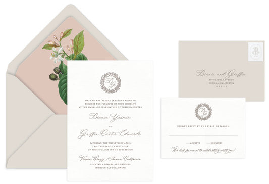 Bianca Letterpress Wedding Invitation