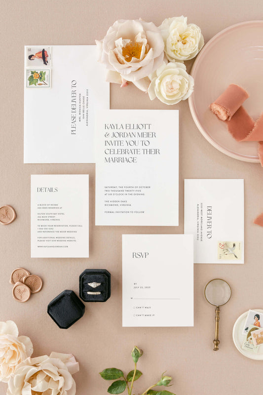 Black And White Wedding Invitations | The Kayla