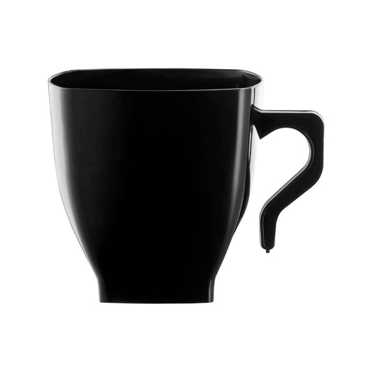 2 oz. Black Square Plastic Mini Coffee Tea Cups