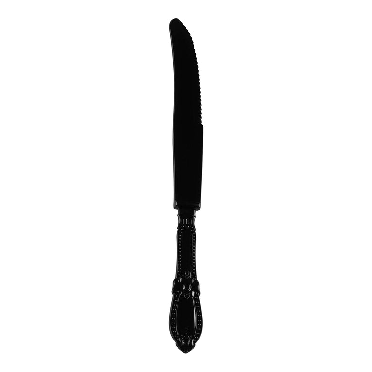 Black Baroque Disposable Plastic Dinner Knives