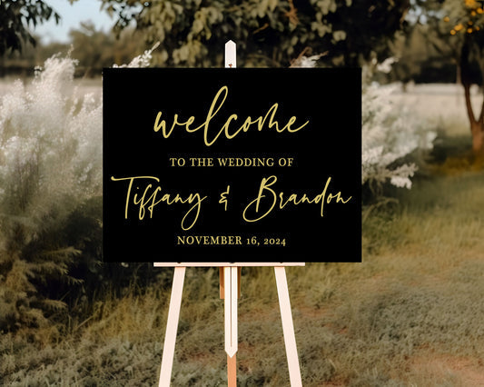 Black Acrylic Wedding Welcome...