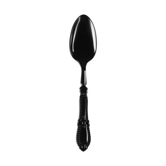 Black Baroque Disposable Plastic Dinner Spoons