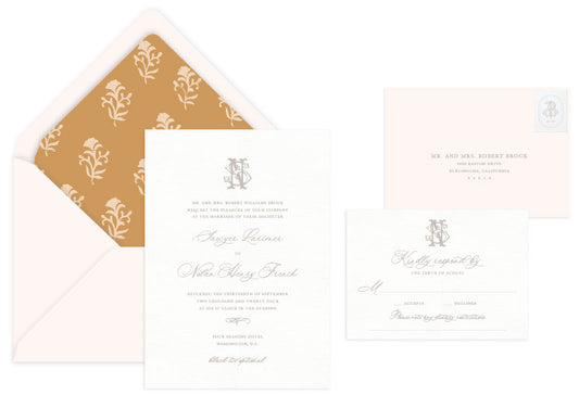 Blakeley Letterpress Wedding Invitation