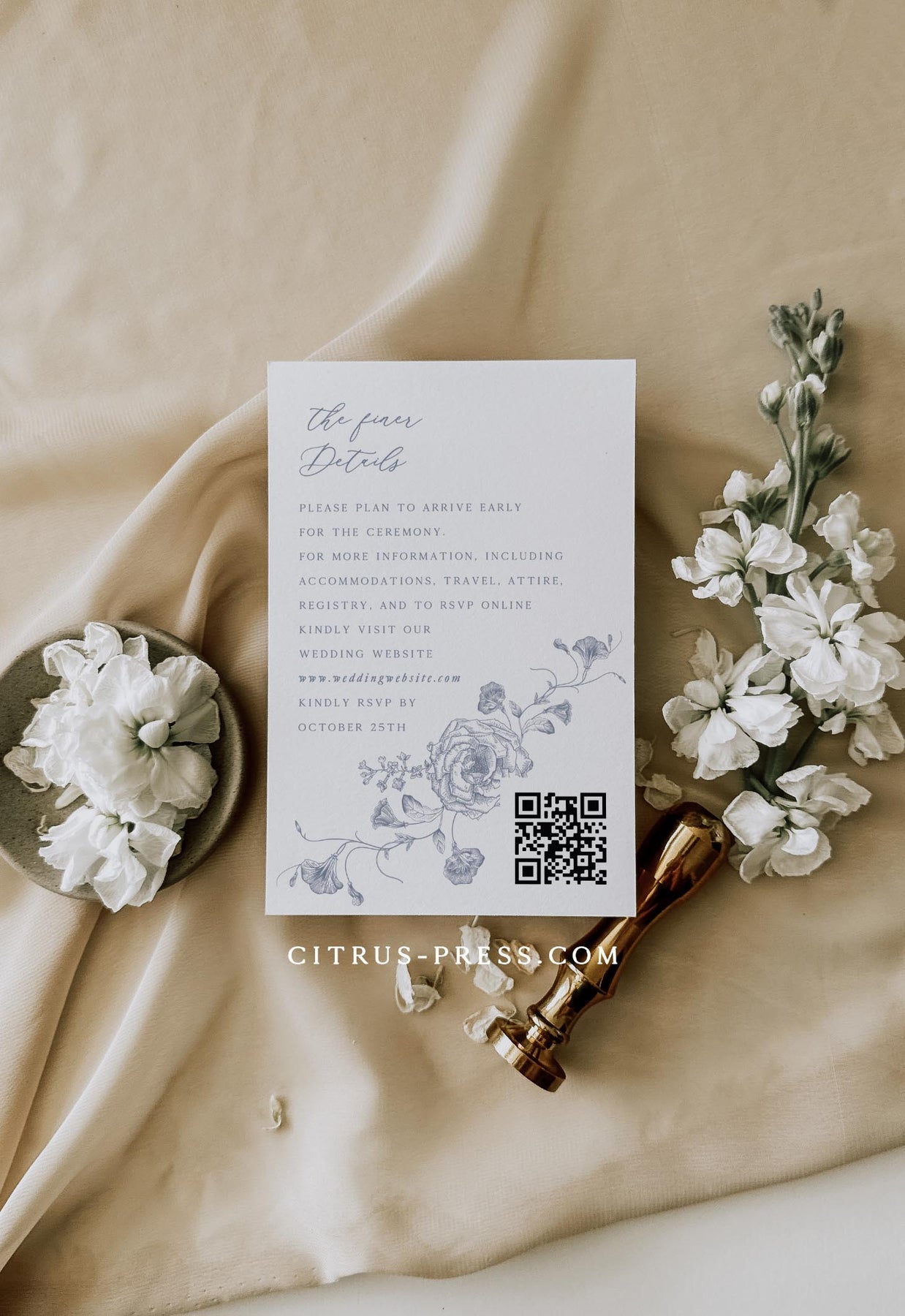 Dusty Blue Enclosure Card | Ainsley