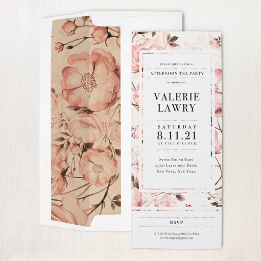 Blush Florals Tea Party Invitations