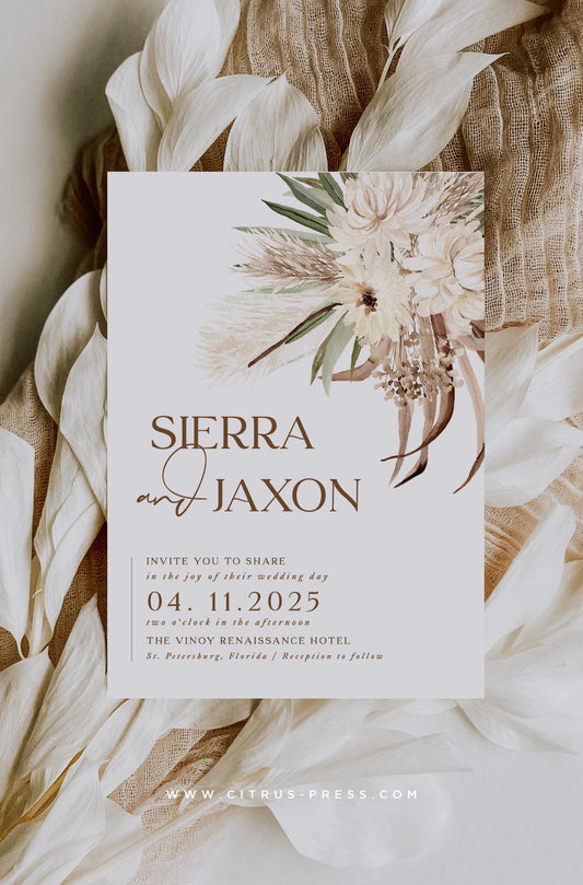 Boho Chic Wedding Invitation | Sierra