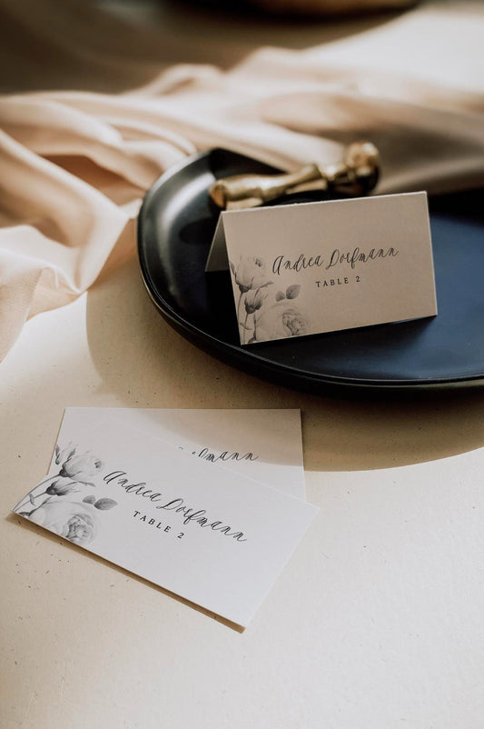 Minimal Botanical Reception Place Card | Pdf Diy Template