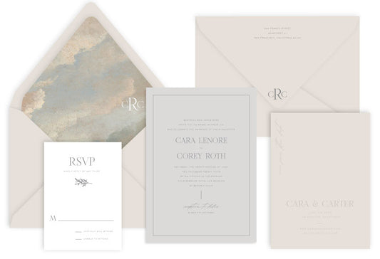 Brentwood Letterpress Wedding Invitation
