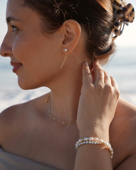 Louella Pearl Chain Dangle Earrings