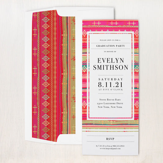 Bright Pattern Graduation Party Invitations