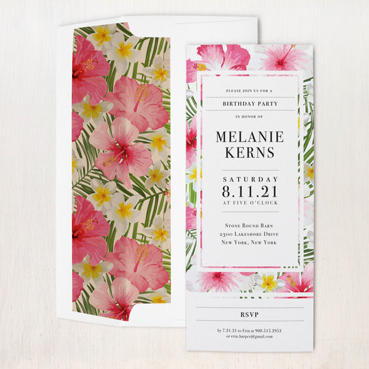 Bright Tropical Birthday Party Invitations