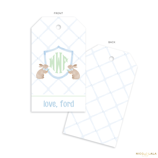 Bunny Gift Tags, Blue