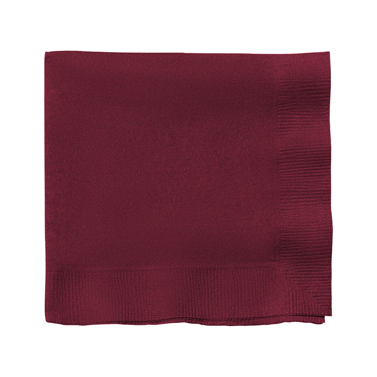 Burgundy Red Paper Beverage/Cocktail Napkins