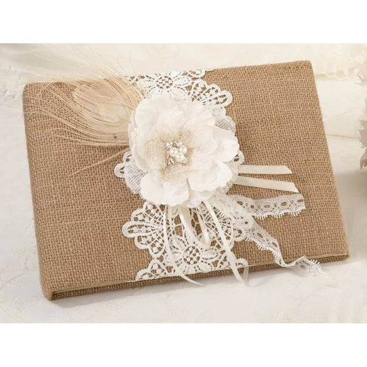 Burlap & Lace Guest Book