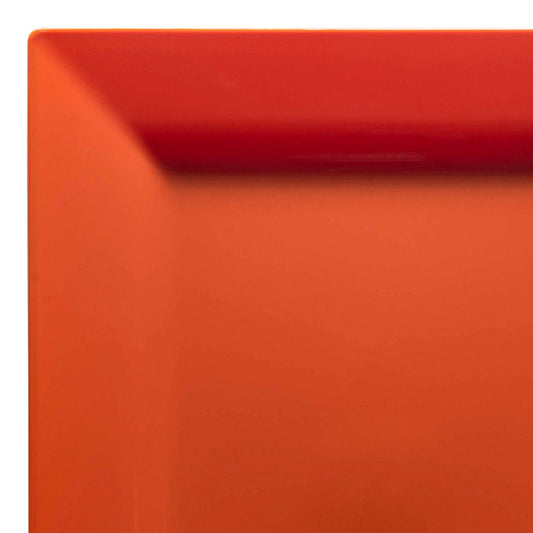 Burnt Orange Square Plastic Dinner Plates (9.5")