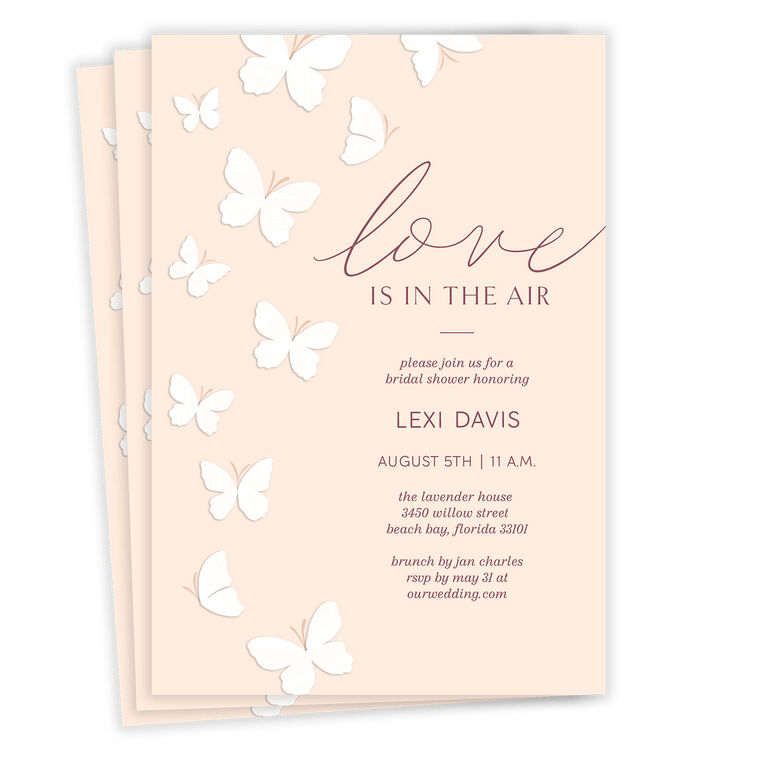 Love Is in the Air Flat Wedding Shower Invitation
