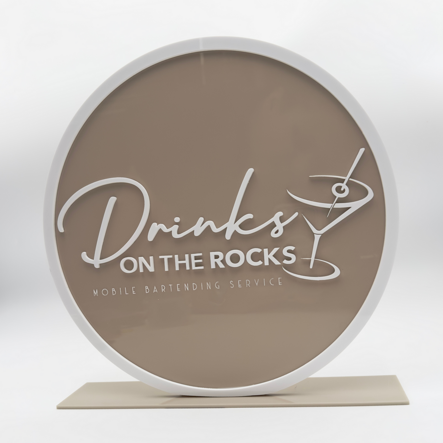 12"� acrylic logo with base