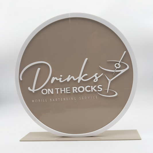 12"� acrylic logo with base