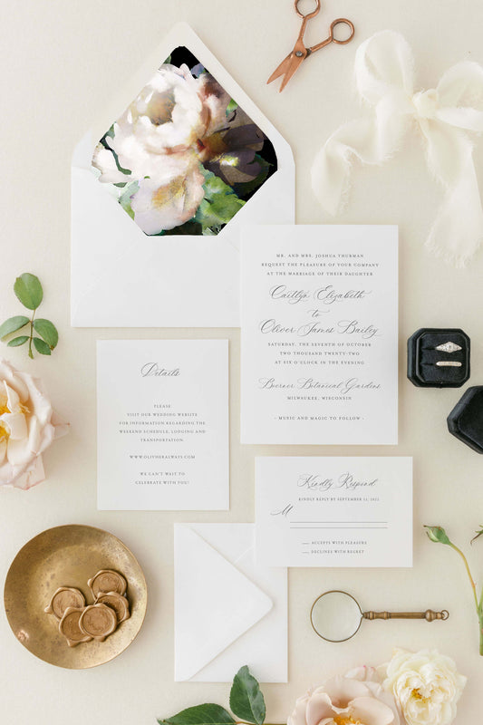 Letterpress Wedding Invitation | The Caitlyn