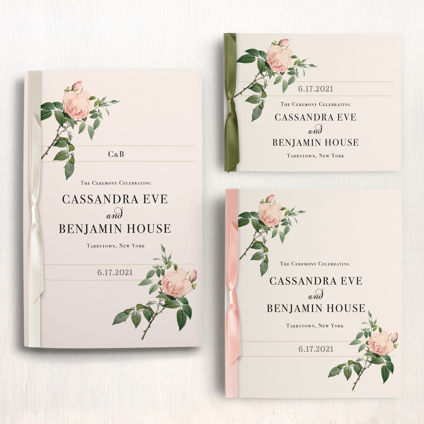 Ivory & Blush Ceremony Booklet