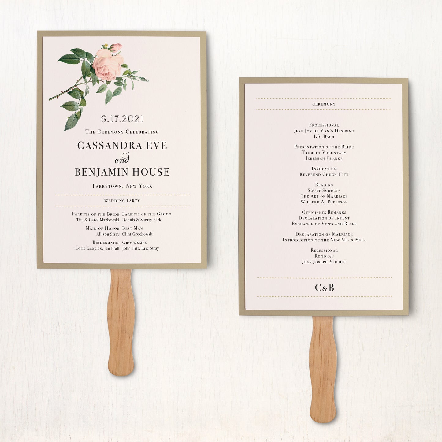 Ivory & Blush Ceremony Fans