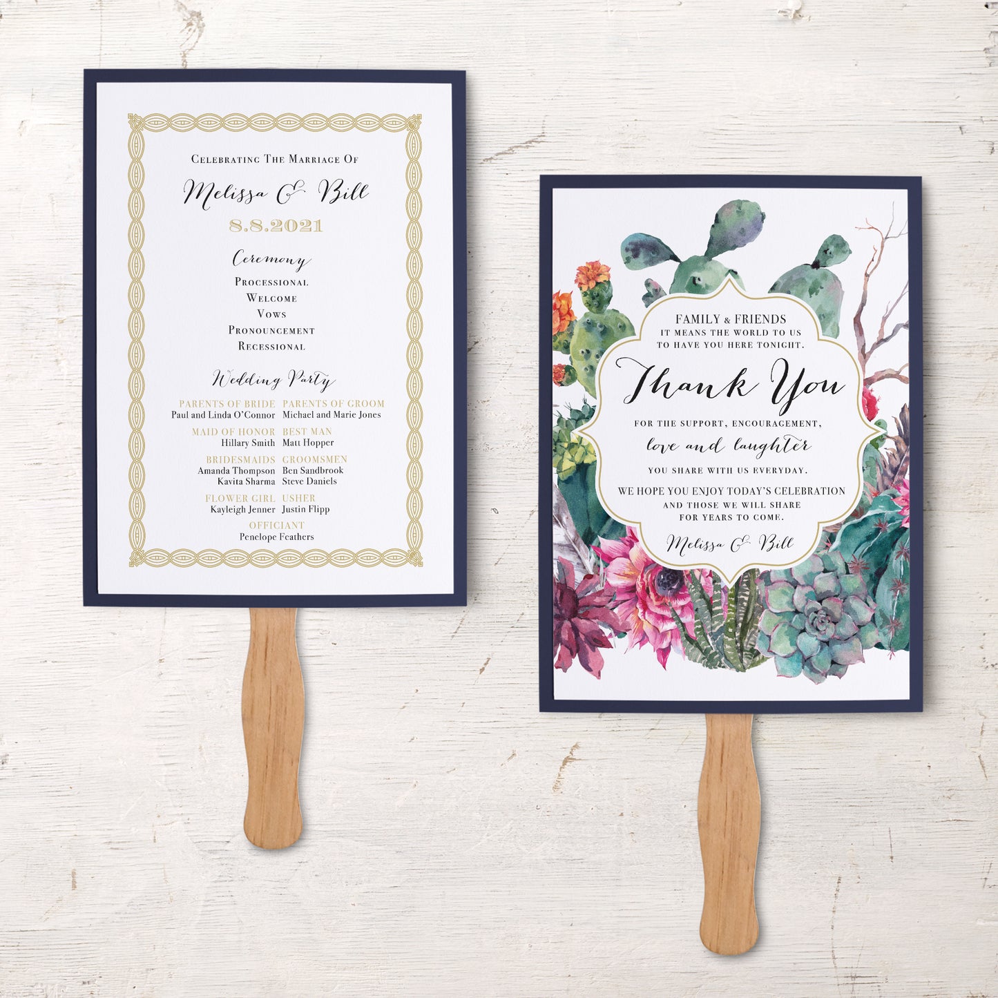 Desert Blooms Ceremony Fans