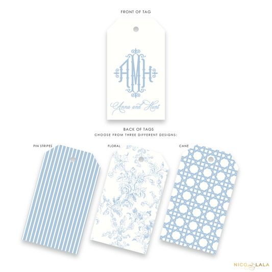 Charleston Monogram Gift Tags, Set Of 24