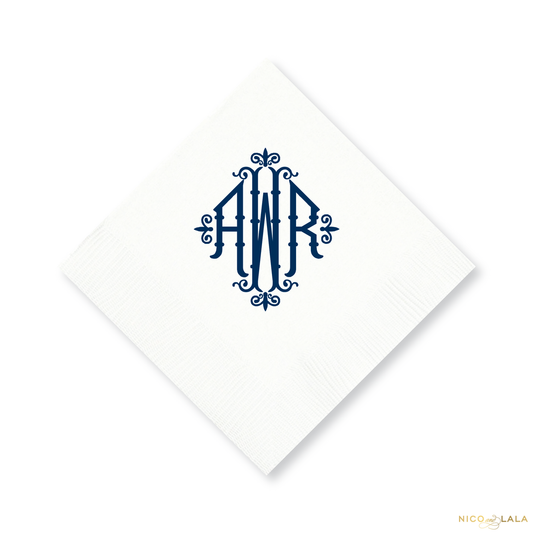 Charleston Monogram Cocktail Napkins