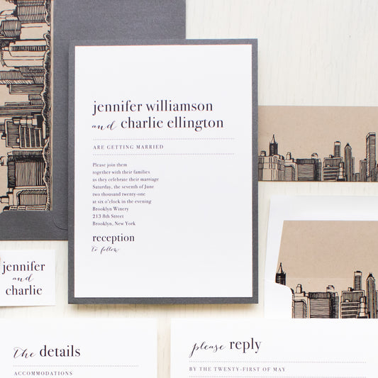 Chicago City Skyline Wedding Invitations