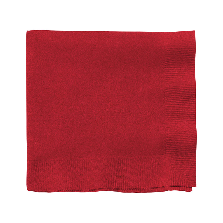 Classic Red Paper Beverage/Cocktail Napkins