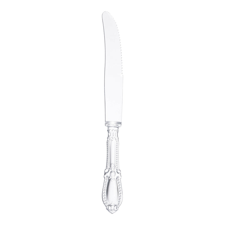 Clear Baroque Disposable Plastic Dinner Knives