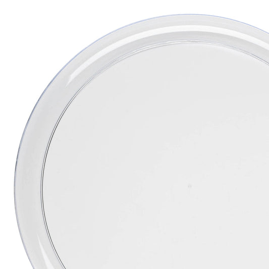 Clear Flat Round Disposable Plastic Dinner Plates (10")