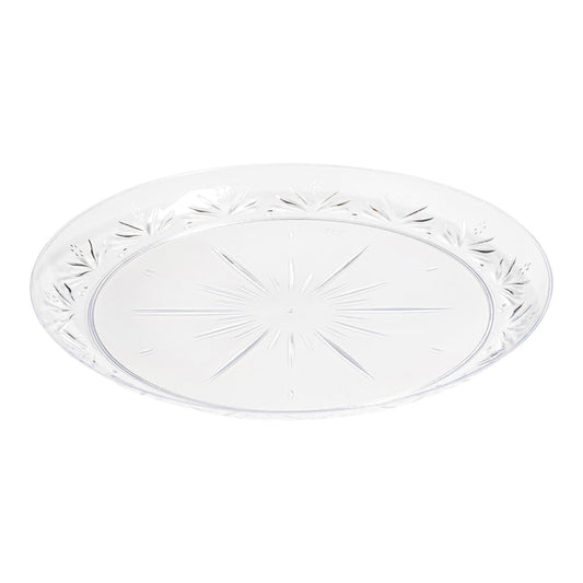 Clear Floral Round Disposable Plastic Pastry Plates (6.25")
