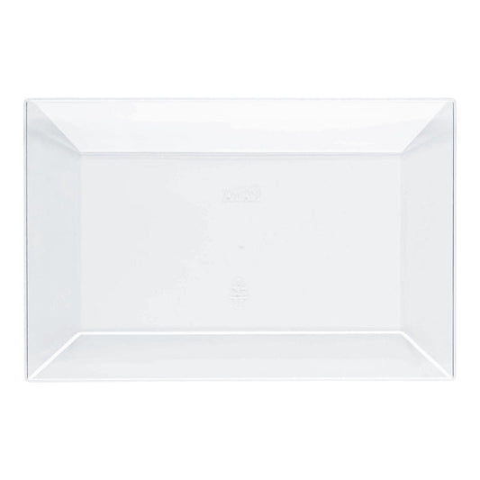 Clear Rectangular Plastic Dessert Plates (5.5" x 8.5")