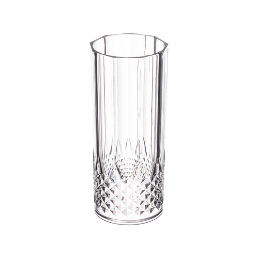 14 oz. Clear Crystal Cut High Ball Plastic Glasses