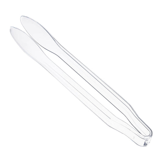 12" Clear Disposable Plastic Serving Tongs