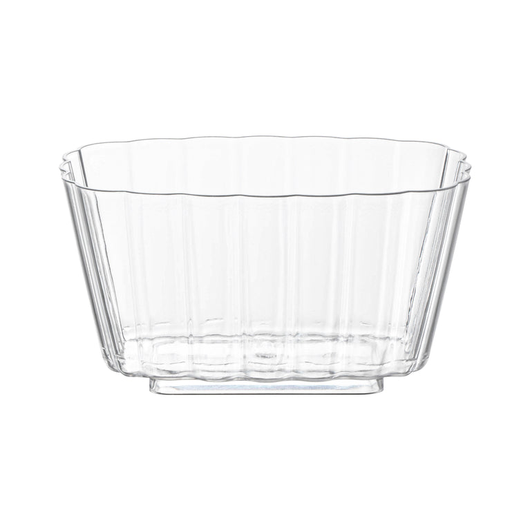 5.5 oz. Clear Fluted Rectangular Disposable Plastic Pudding Cups