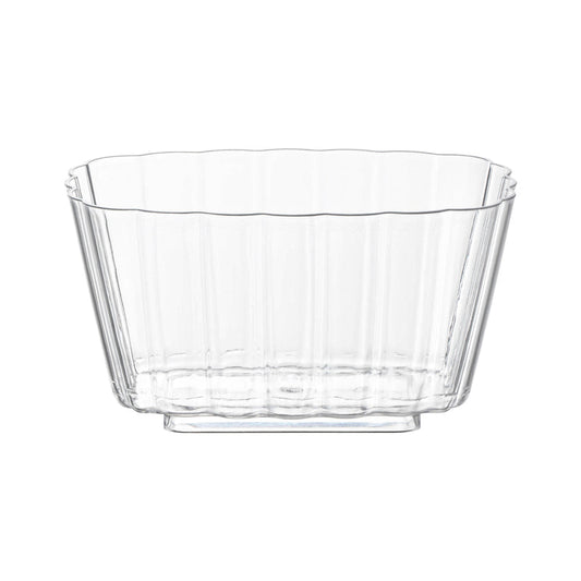 5.5 oz. Clear Fluted Rectangular Disposable Plastic Pudding Cups
