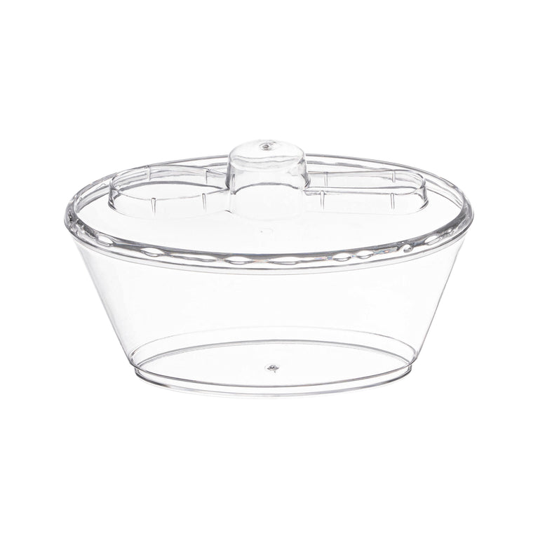 4 oz. Clear Oval Plastic Mini Cup with Lid and Spoon