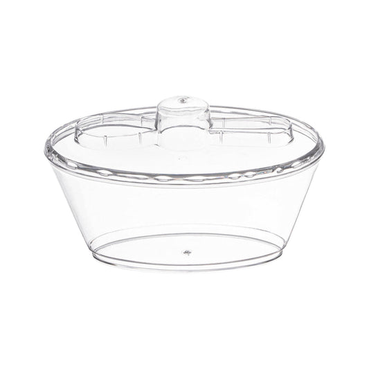 4 oz. Clear Oval Plastic Mini Cup with Lid and Spoon