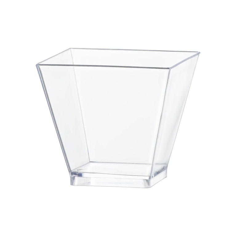 2 oz. Clear Plastic Mini Verrine Sample Cube Cups