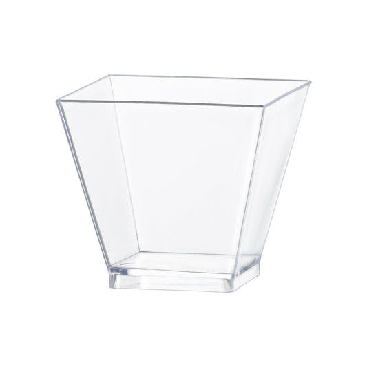 2 oz. Clear Plastic Mini Verrine Sample Cube Cups