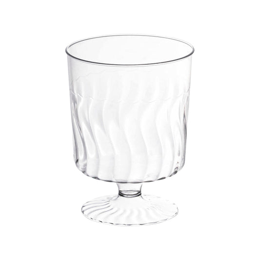 8 oz. Clear Plastic Pedestal Wine Glasses