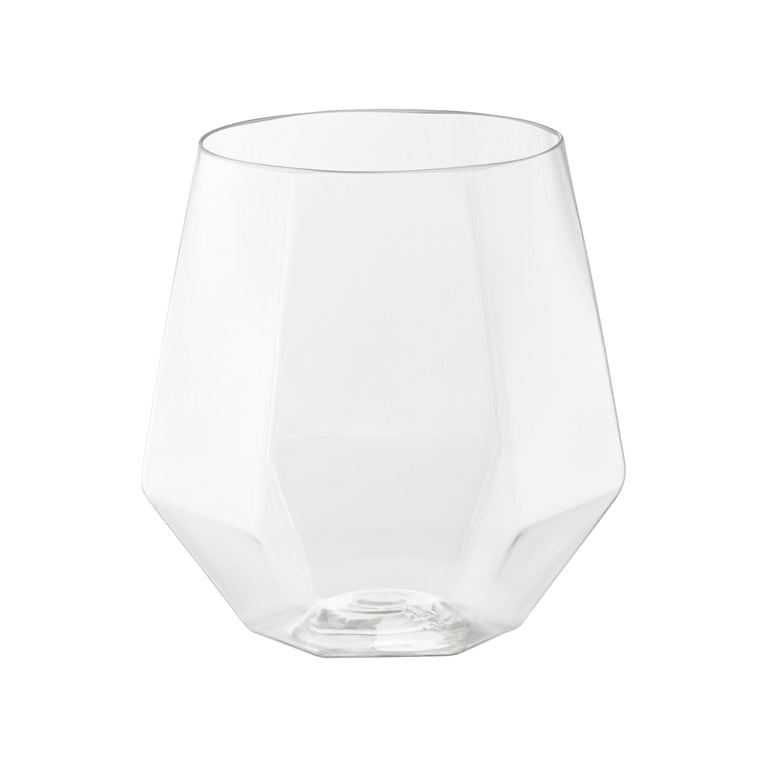 12 oz. Clear Hexagonal Stemless Plastic Wine Goblets