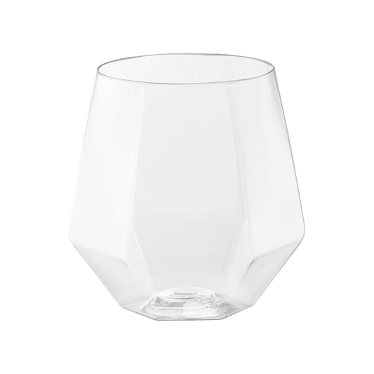 12 oz. Clear Hexagonal Stemless Plastic Wine Goblets