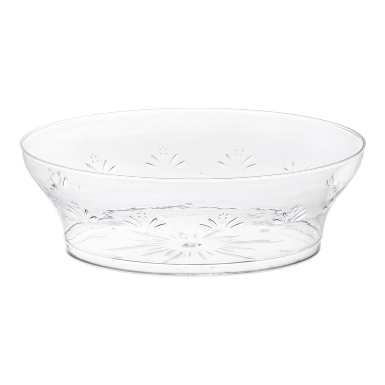 Clear Floral Round Disposable Plastic Soup Bowls (10 oz.)