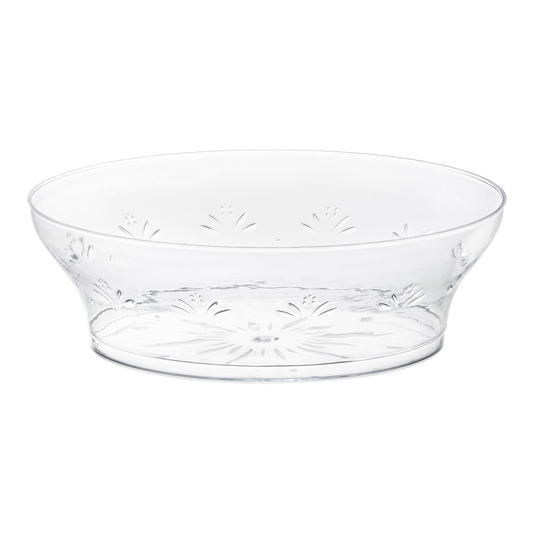 Clear Floral Round Disposable Plastic Soup Bowls (10 oz.)